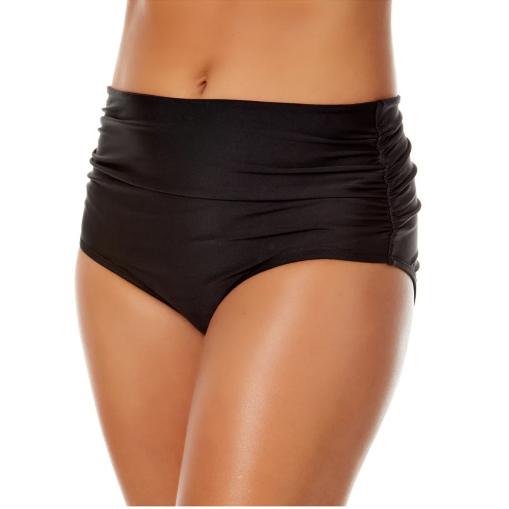 NWT Anne Cole side shirred high waist bikini bottom